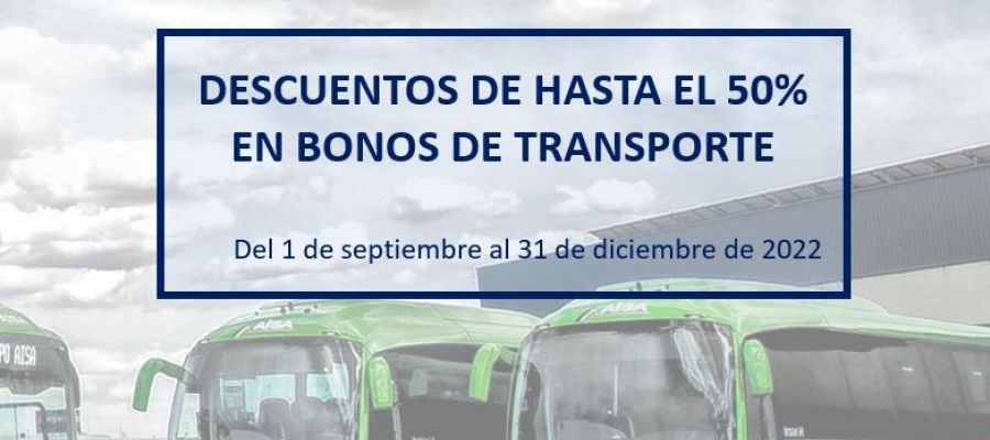 DESCUENTOS DE HASTA EL 50% EN BONOS DE TRANSPORTE