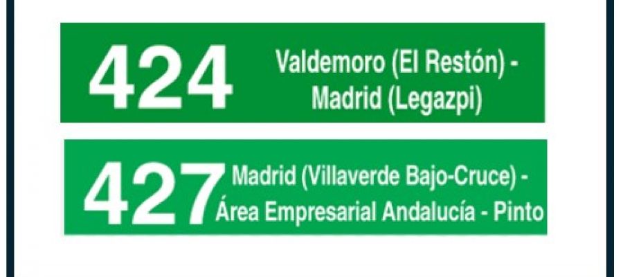 MODIFICACIÓN DE HORARIOS DESDE EL 06 DE ABRIL DE 2024 LÍNEAS 424 MADRID-VALDEMORO Y 427 VILLAVERDE BAJO-PINTO