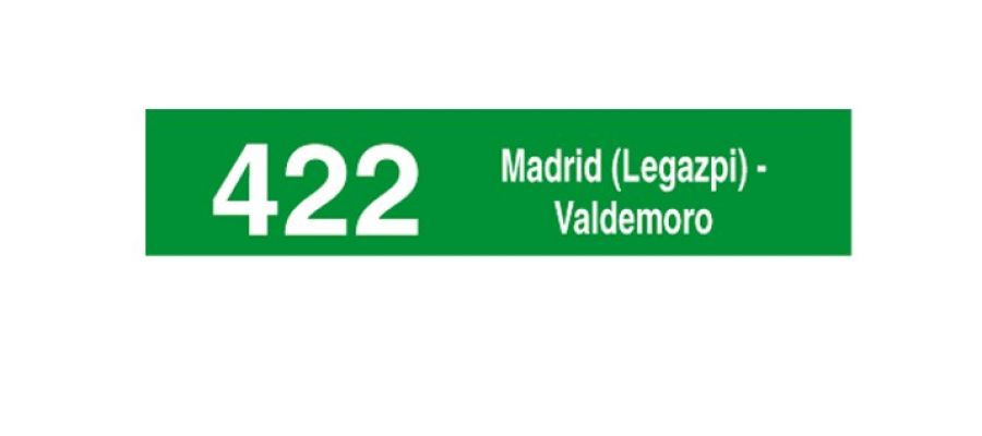 MODIFICACION HORARIOS DE DIAS LABORABLES Y DE DOMINGOS Y FESTIVOS EN LA LÍNEA 422 MADRID - VALDEMORO DESDE EL 16 DE OCTU